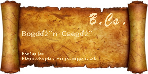 Bogdán Csegő névjegykártya
