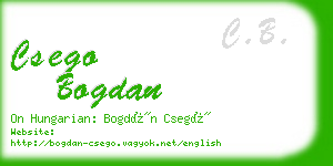 csego bogdan business card